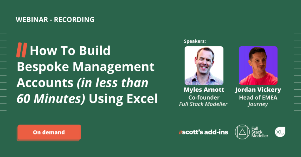 how to build bespoke management reports in excel webinar cover image